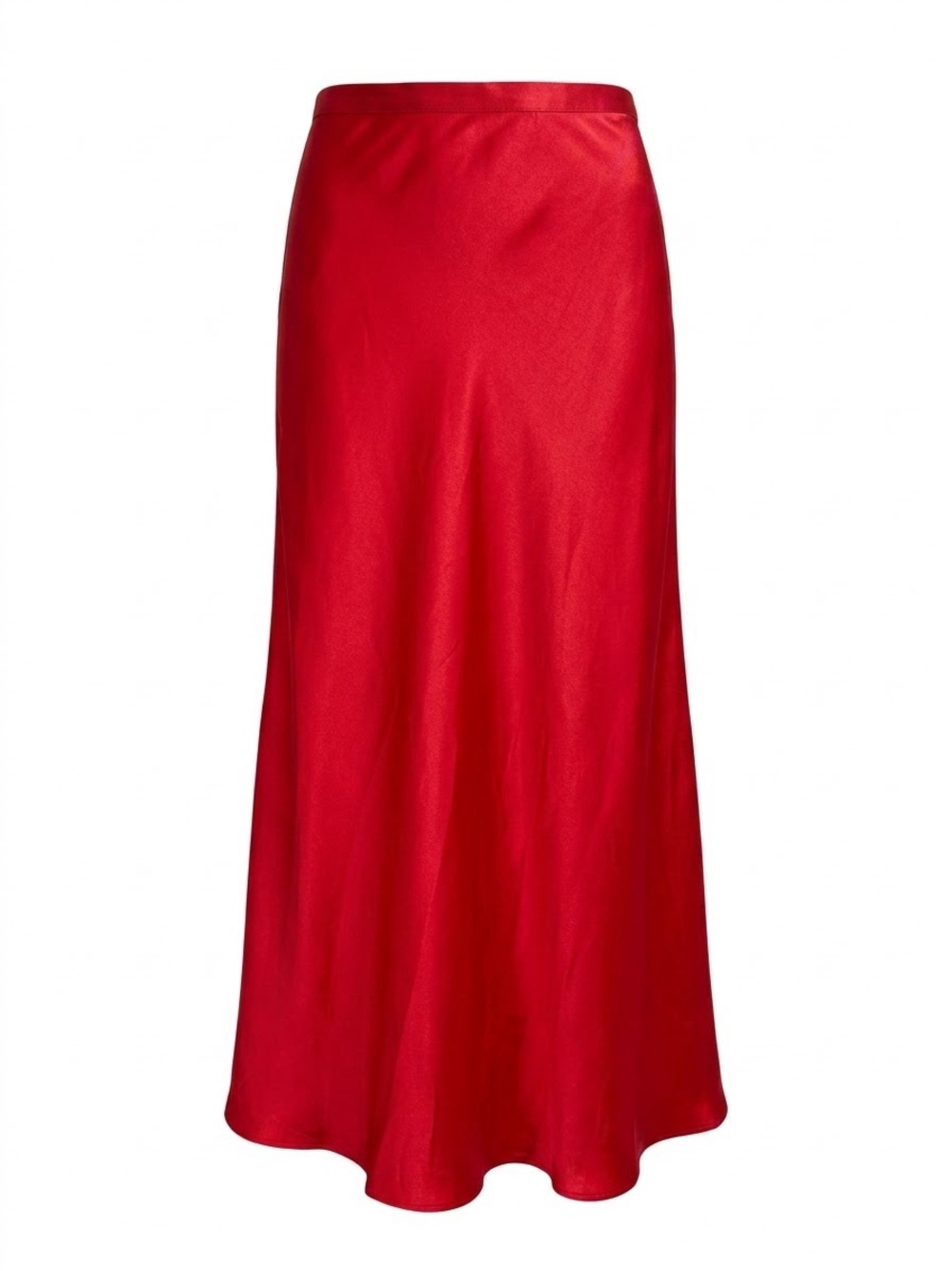 Vintage Diane von Furstenberg 100% Silk Red Bias Cut Maxi Slip Skirt Size 2